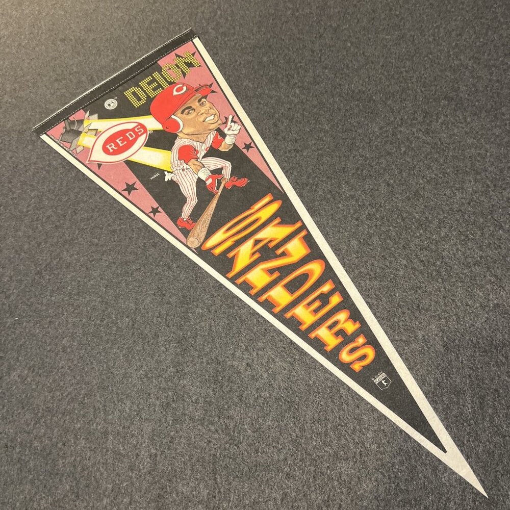 Vintage Wincraft Deion Sanders Cincinnati Reds Player Pennant #163, 30" x 12" - Picture 1 of 9